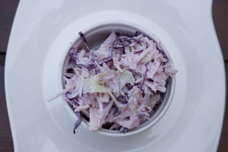 Coleslaw side dish Wings over